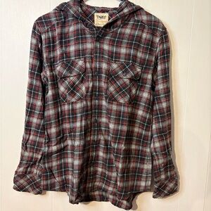TNA Red and Black Plaid Men's Shirt